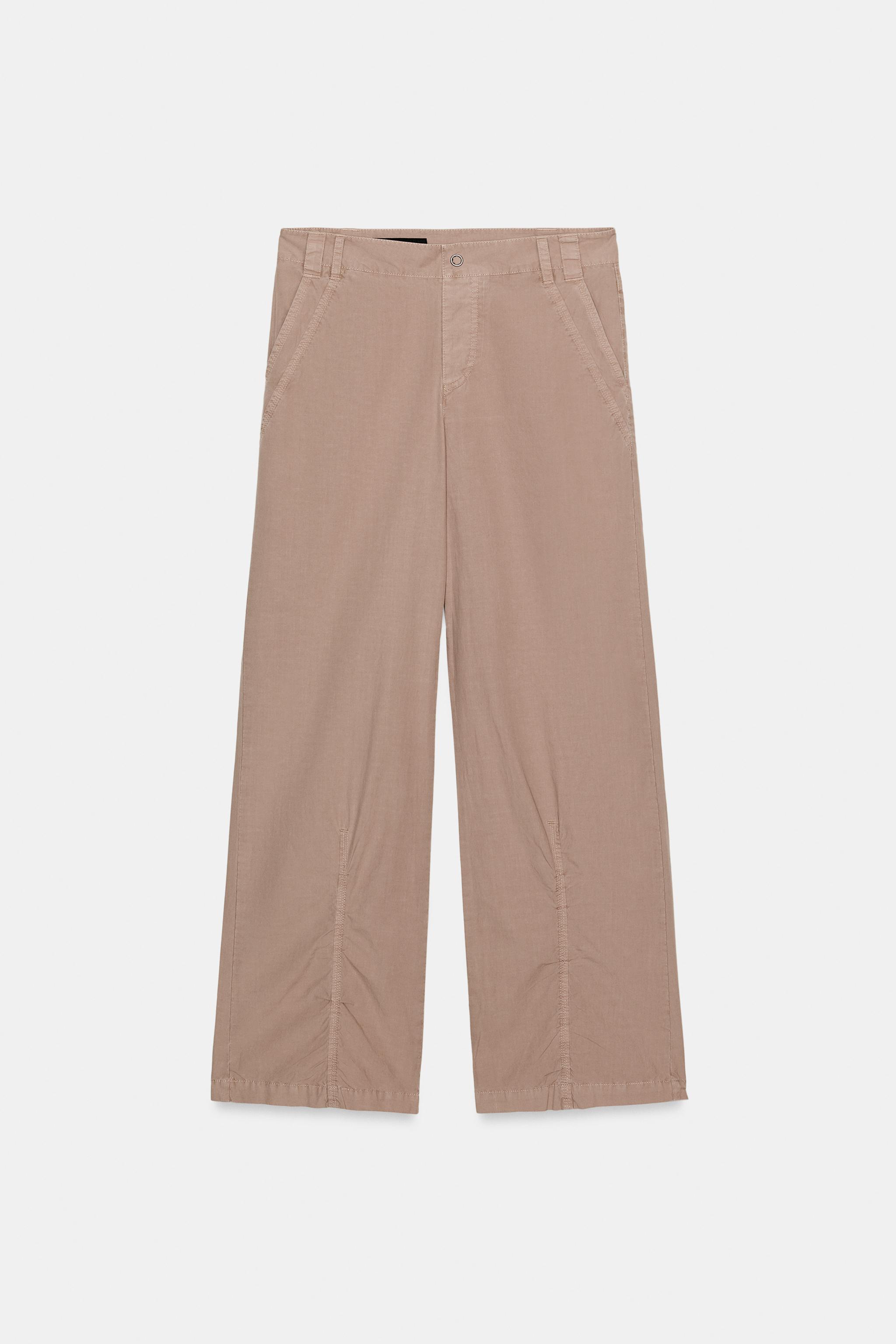 GATHERED STRAIGHT LEG PANTS